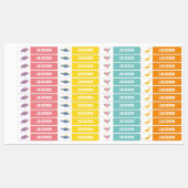 Kleurrijke dinosaurussen Kinder persoonlijke label (Vel)