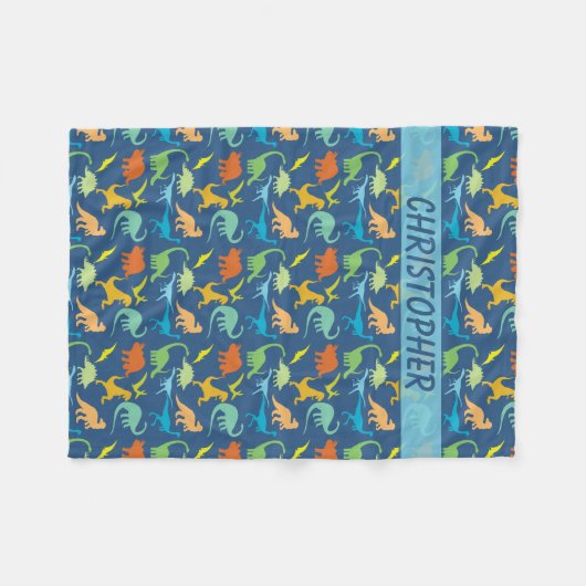 Kleurrijke dinosaurussen op maat fleece deken (Voorkant (Horizontaal))