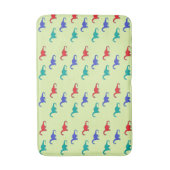 Kleurrijke dinosaurussen patroon op groen badmat (Voorkant Verticaal)