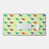 Kleurrijke dinosaurussen patroon op groen bureaumat (Keyboard & Muis)