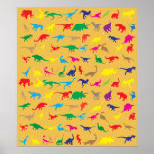 Kleurrijke dinosaurussen poster (Voorkant)