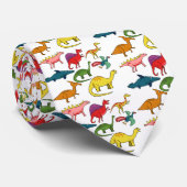 Kleurrijke dinosaurussen stropdas (Opgerold)