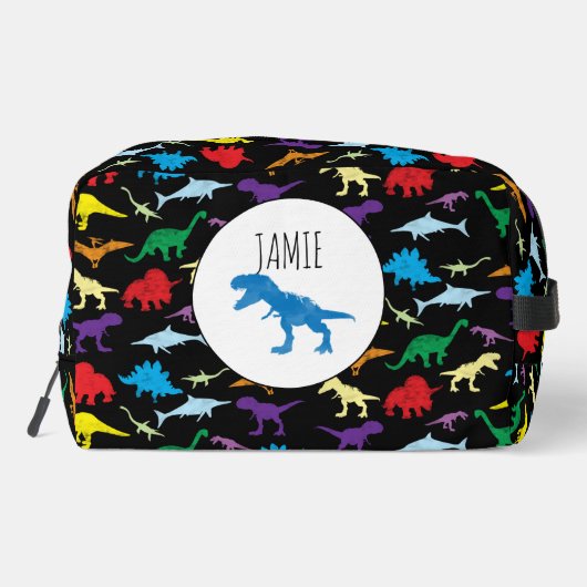 Kleurrijke dinosaurussen Waterverf Kinder potlood  Toilettasje (Achterkant)