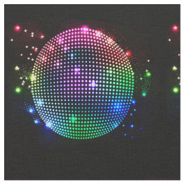 Kleurrijke Disco Ball-afdrukken op zwart weefsel Stof