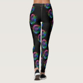 Kleurrijke Disco Ball Print op zwarte Leggings (Achterkant)