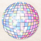 Kleurrijke Disco Ball Ronde Kartonnen Onderzetter (Voorkant)