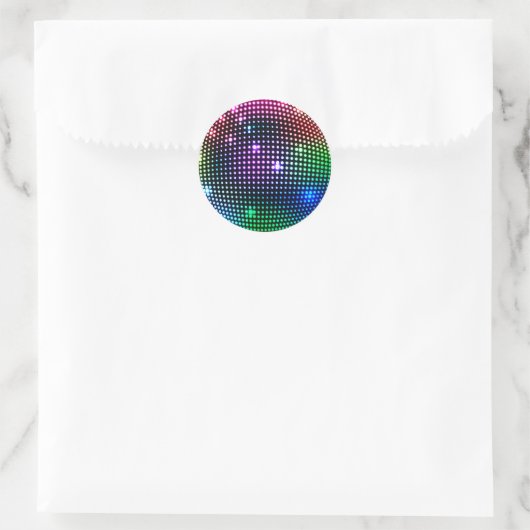 Kleurrijke Disco Ball Ronde Sticker (Tas)
