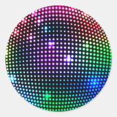Kleurrijke Disco Ball Ronde Sticker (Voorkant)