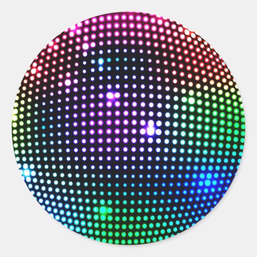 Kleurrijke Disco Ball Ronde Sticker (Voorkant)