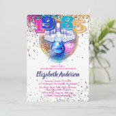 Kleurrijke Disco Bowling 1985 40ste verjaardag Kaart (Staand voorkant)