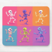 Kleurrijke disco dansende skeletten - Mousepad Muismat (Voorkant)