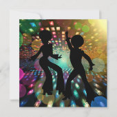 Kleurrijke disco dansverjaardag kaart (Achterkant)