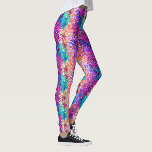 Kleurrijke Disco Faux Glitter Leggings