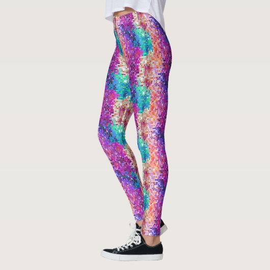 Kleurrijke Disco Faux Glitter Leggings (Links)