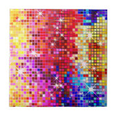 Kleurrijke Disco Mirror Tegeltje (Voorkant)