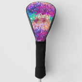 Kleurrijke disco spiegelkwadraten en sparren golfheadcover (Voorkant)