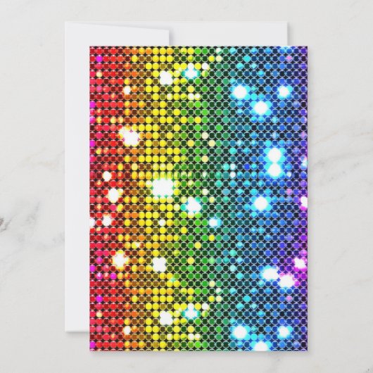 Kleurrijke disco verjaardag kaart (Achterkant)