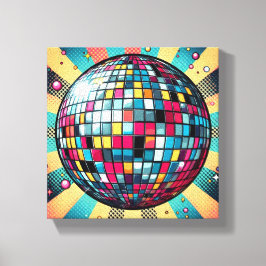 Kleurrijke discobal canvas kunst!
