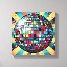 Kleurrijke discobal canvas kunst!