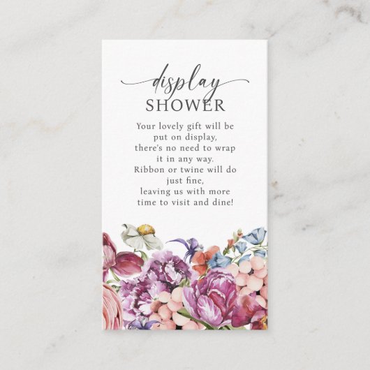 Kleurrijke display douche informatiekaartje (Voorkant)