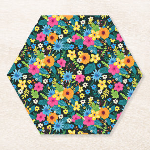 Kleurrijke Ditsy Bloemen Bloemendesign-43785 Kartonnen Onderzetters