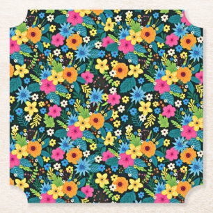 Kleurrijke Ditsy Bloemen Bloemendesign-43785 Kartonnen Onderzetters