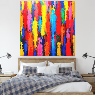 Kleurrijke diverse menselijke verbinding kunst canvas afdruk