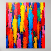 Kleurrijke diverse menselijke verbinding kunst poster (Voorkant)