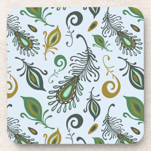 Kleurrijke diverse veren bier onderzetter (Voorkant)