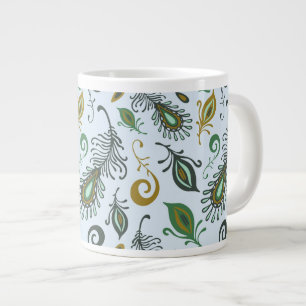 Kleurrijke diverse veren grote koffiekop