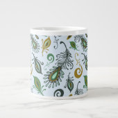 Kleurrijke diverse veren grote koffiekop (Voorkant)