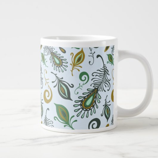 Kleurrijke diverse veren grote koffiekop (Rechts)