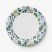 Kleurrijke diverse veren papieren bordje (Voorkant)