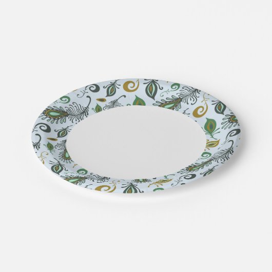 Kleurrijke diverse veren papieren bordje (Gekanteld)