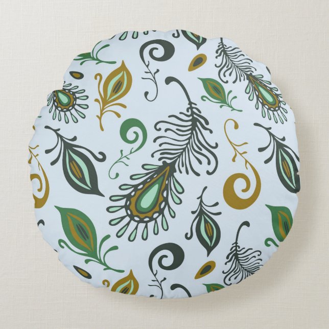 Kleurrijke diverse veren rond kussen (Voorkant)