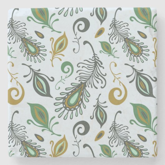 Kleurrijke diverse veren stenen onderzetter (Voorkant)