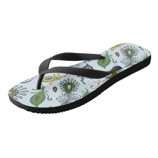 Kleurrijke diverse veren teenslippers (Schuin)