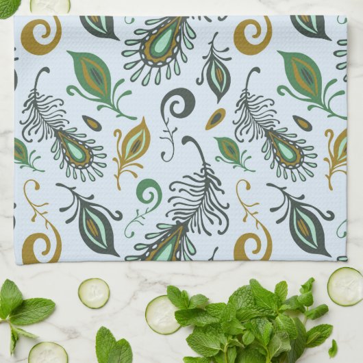 Kleurrijke diverse veren theedoek (Gevouwen)