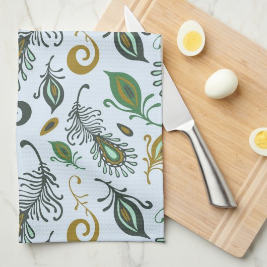 Kleurrijke diverse veren theedoek (Quarter Fold)