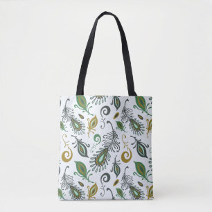 Kleurrijke diverse veren tote bag