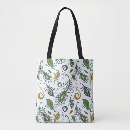 Kleurrijke diverse veren tote bag (Voorkant)
