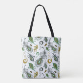 Kleurrijke diverse veren tote bag (Achterkant)