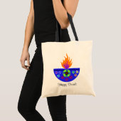 Kleurrijke Diwali Lamp Diya Tote Bag (Voorkant (product))