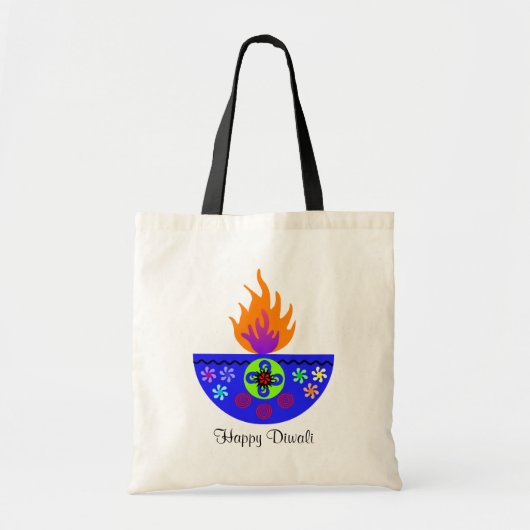 Kleurrijke Diwali Lamp Diya Tote Bag (Voorkant)