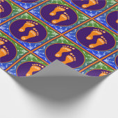 kleurrijke diwali rangoli met voetafdruk cadeaupapier (Hoek)