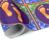 kleurrijke diwali rangoli met voetafdruk cadeaupapier (Rol Hoek)