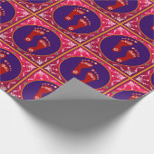 kleurrijke diwali rangoli met voetafdruk cadeaupapier (Hoek)