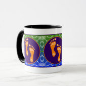 kleurrijke diwali rangoli met voetafdruk mok (Voorkant links)