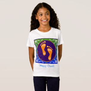 kleurrijke diwali rangoli met voetafdruk t-shirt