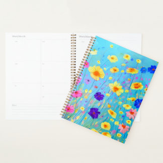Kleurrijke DIY geschilderde bloemenpatroon Christe Planner
